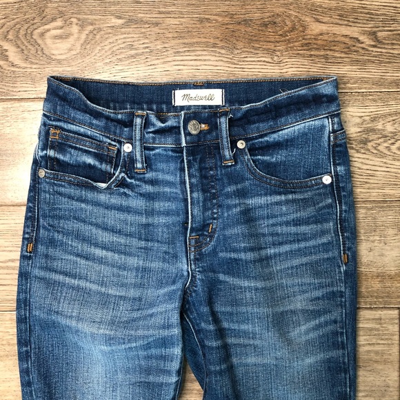 Madewell High Rise Skinny Destructed Crop Jeans - Picture 8 of 10